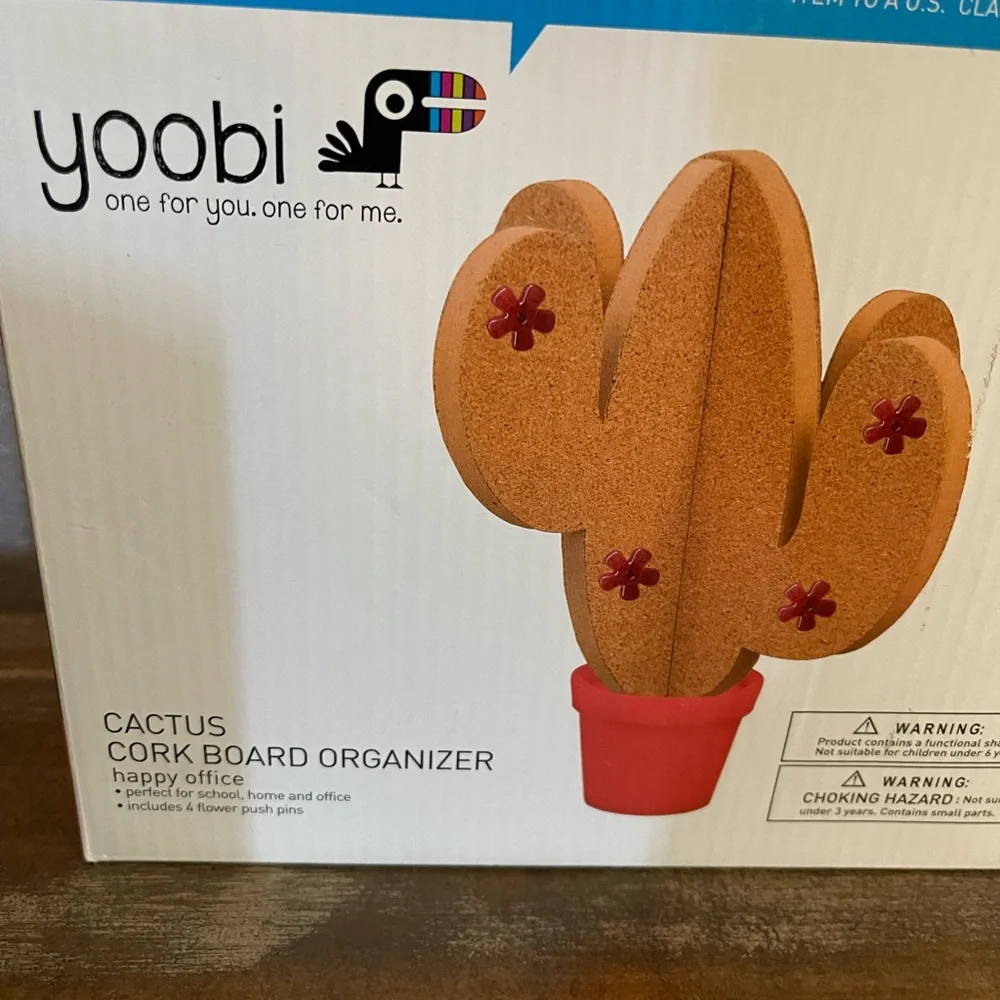 NEW YOOBI Desk Accessories Fun Cup Holder and Cactus Cork Board Organizer